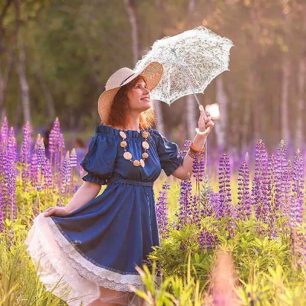 Lace Umbrella Parasol Decorations Clear White Vintage