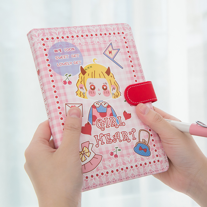韩版可爱少女心手账本子可爱加厚手帐记事本插画笔记本女生日记本