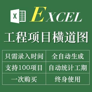 横道图自动生成项目计划表建筑工程施工进度Excel甘特图软件模板