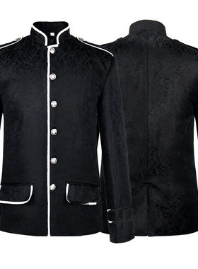 哥特式西装中世纪服装男士蒸汽复古朋克夹克外套维多利亚演出服