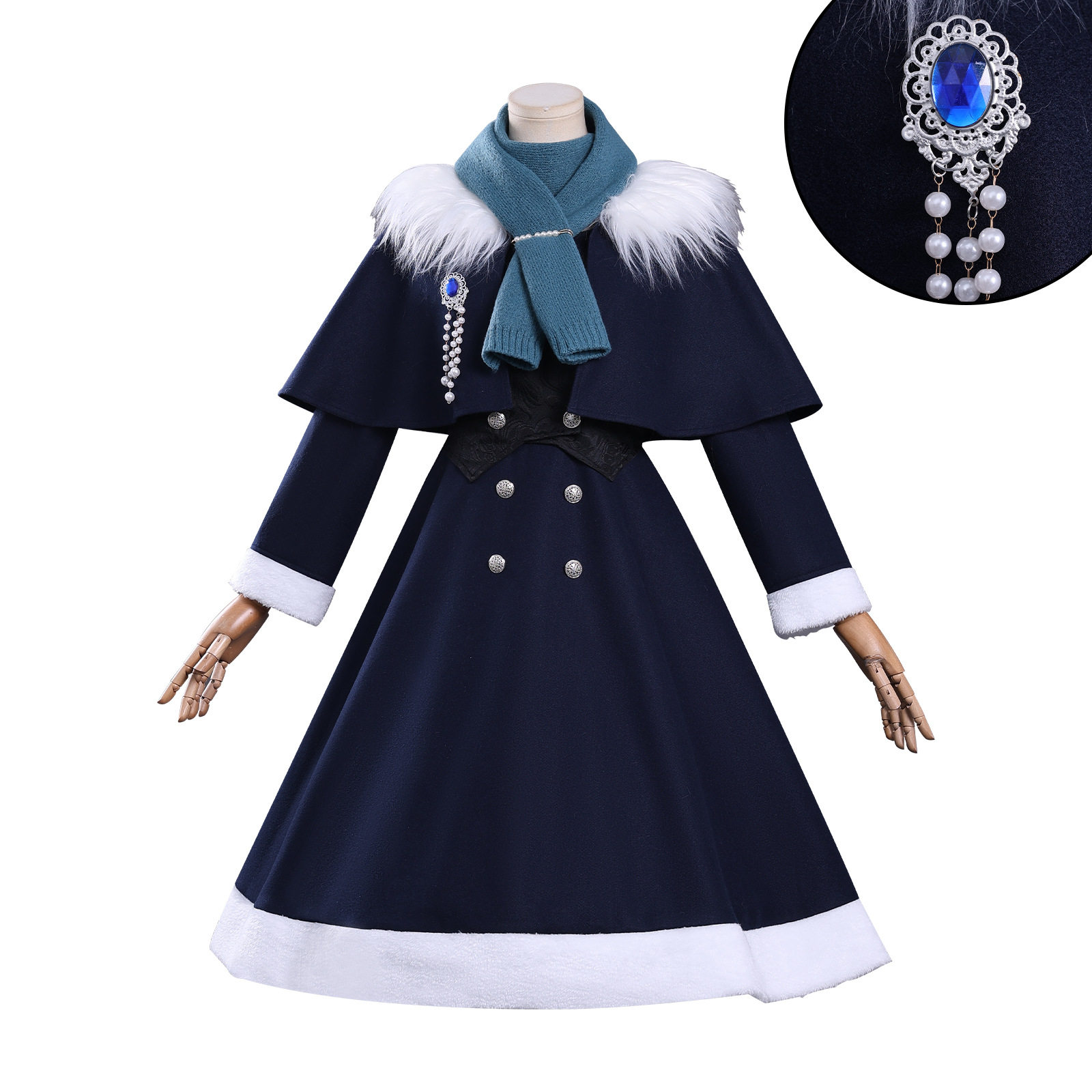 重返未来cos服维尔汀冬装毛呢斗篷长款cosplay游戏动漫服装