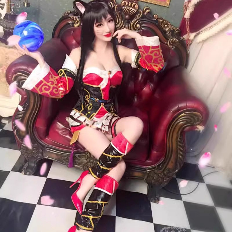 新款现货LOL英雄联盟九尾妖狐阿狸cosplay服装尾巴道具新CG版cos