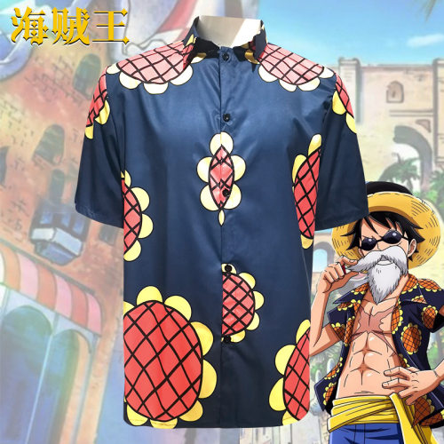 海贼王cos路飞同款衬衣向日葵休闲上衣短袖cosplay日常服装