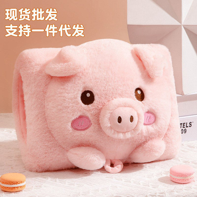 热水袋充电式防爆卡通毛绒暖手宝工厂方形注水可爱女生暖宝宝