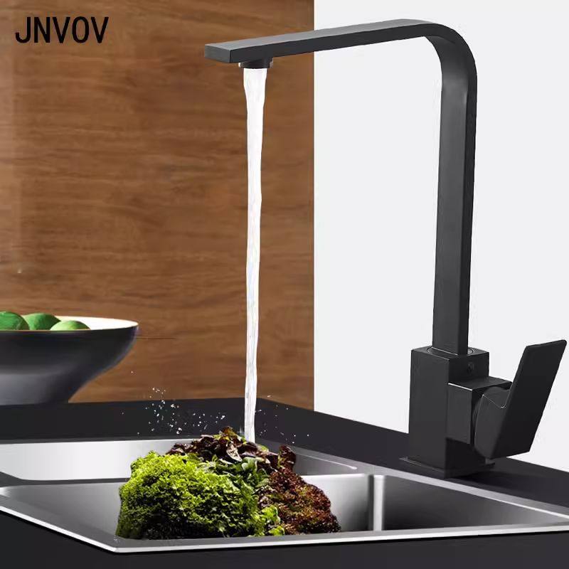 黑色方形可旋转厨房洗碗池水龙头洗菜盆洗菜池水槽厨盆冷热水龙头,家装主材,厨房龙头,淘宝优惠券,粉丝福利购,淘宝优惠卷