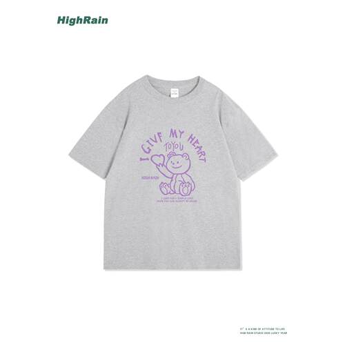 HighRain灰色短袖T恤2026新款潮