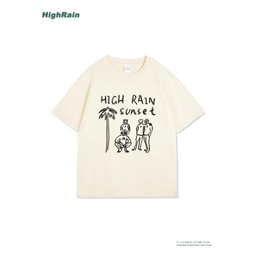 HighRain美式手绘椰子树小怪兽潮