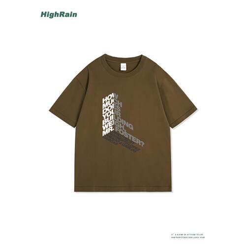 HighRain美式复古高街T恤男夏季
