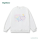 HIGH RAIN美式 复古可爱印花圆领卫衣女松弛感休闲小众套头上衣潮