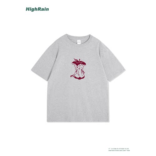 HIGHRAIN重磅纯棉落肩短袖T恤潮
