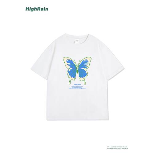 HighRain白色短袖T恤夏季新款潮