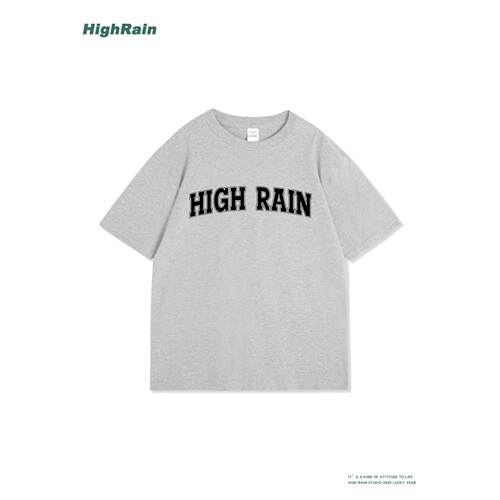 HighRain灰色短袖T恤男女同款复