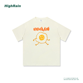 HIGH RAIN原创设计感趣味可爱印花纯棉百搭短袖 T恤男女夏重磅上衣