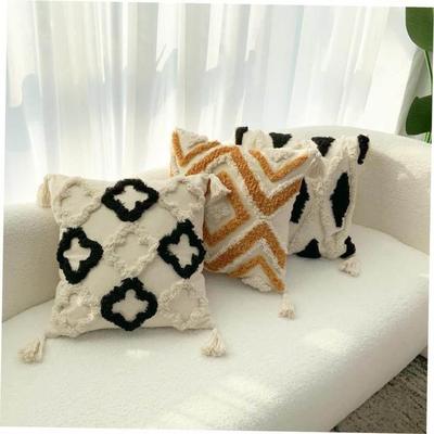 cushion cover pillow case cushion tassels 绒菱形毛绒枕头枕套