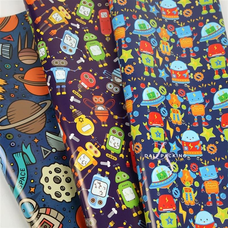 wrapping paper astronaut children gift wrapper礼品包装纸男孩