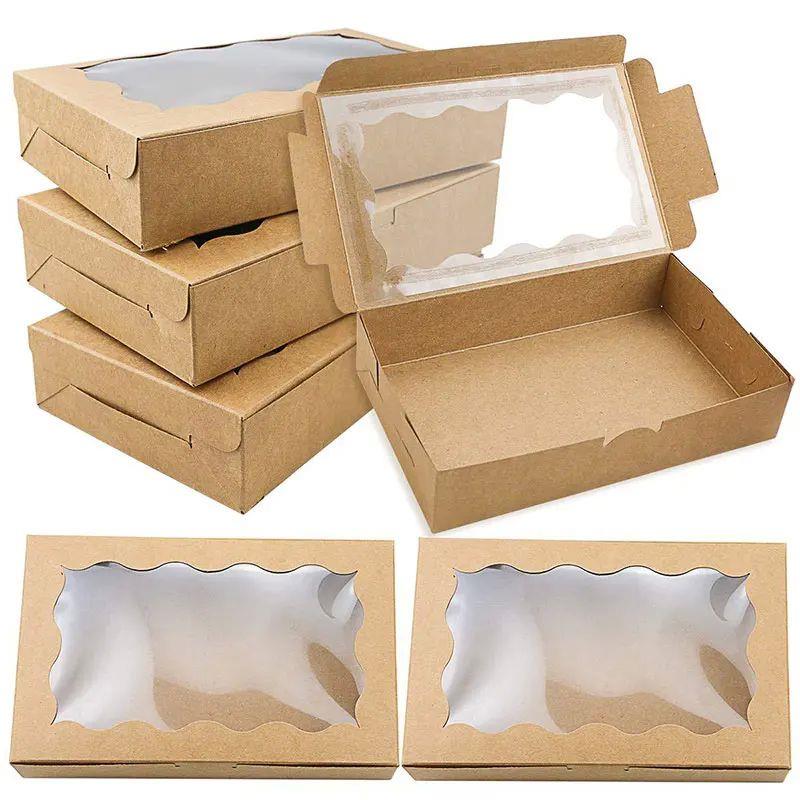 10pcs Cake Boxes With Window Bakery Boxes Pastry Boxes For C