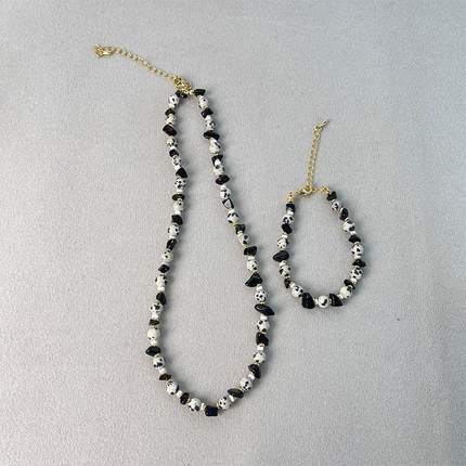 Qingdao Meilin Niche Design Necklace Spot Stone Irregular Bl