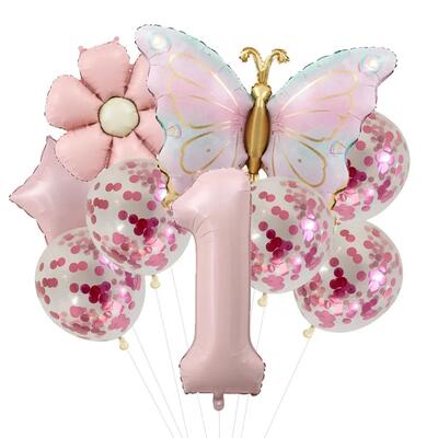 Butterfly Balloons 5th Birthday Decor for Girls Pink Butterf