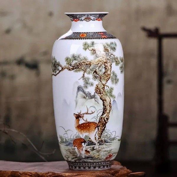 Jingdezhen Ceramic Vase Retro Chinese Traditional Vase Home
