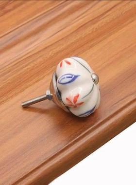 Blue White Floral Cabinet Pumpkin Shape Furniture Hardware