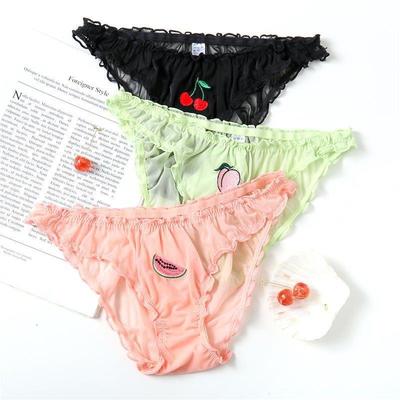 Women Sexy Lace Lingerie Temptation Low-waist Panties Fruit