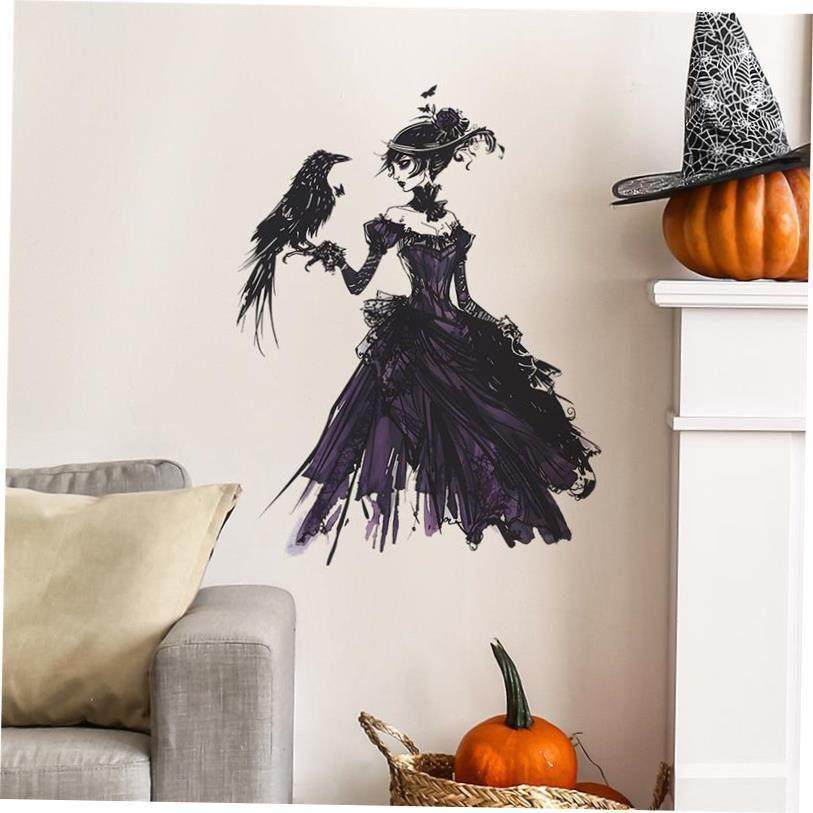 Halloween Crow living room background decorative wall stick
