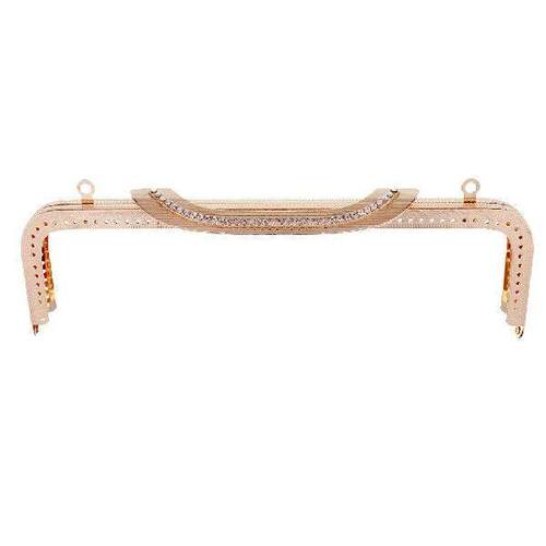25cm Vintage Flower Metal Frame Kiss Rhinestone Handle for