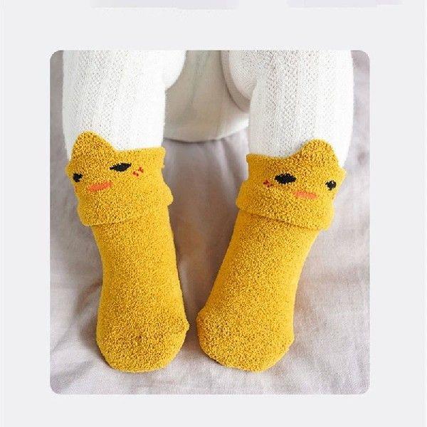 Non-slip Toddler Socks Coral Fleece Newborn Gift Socks/leg