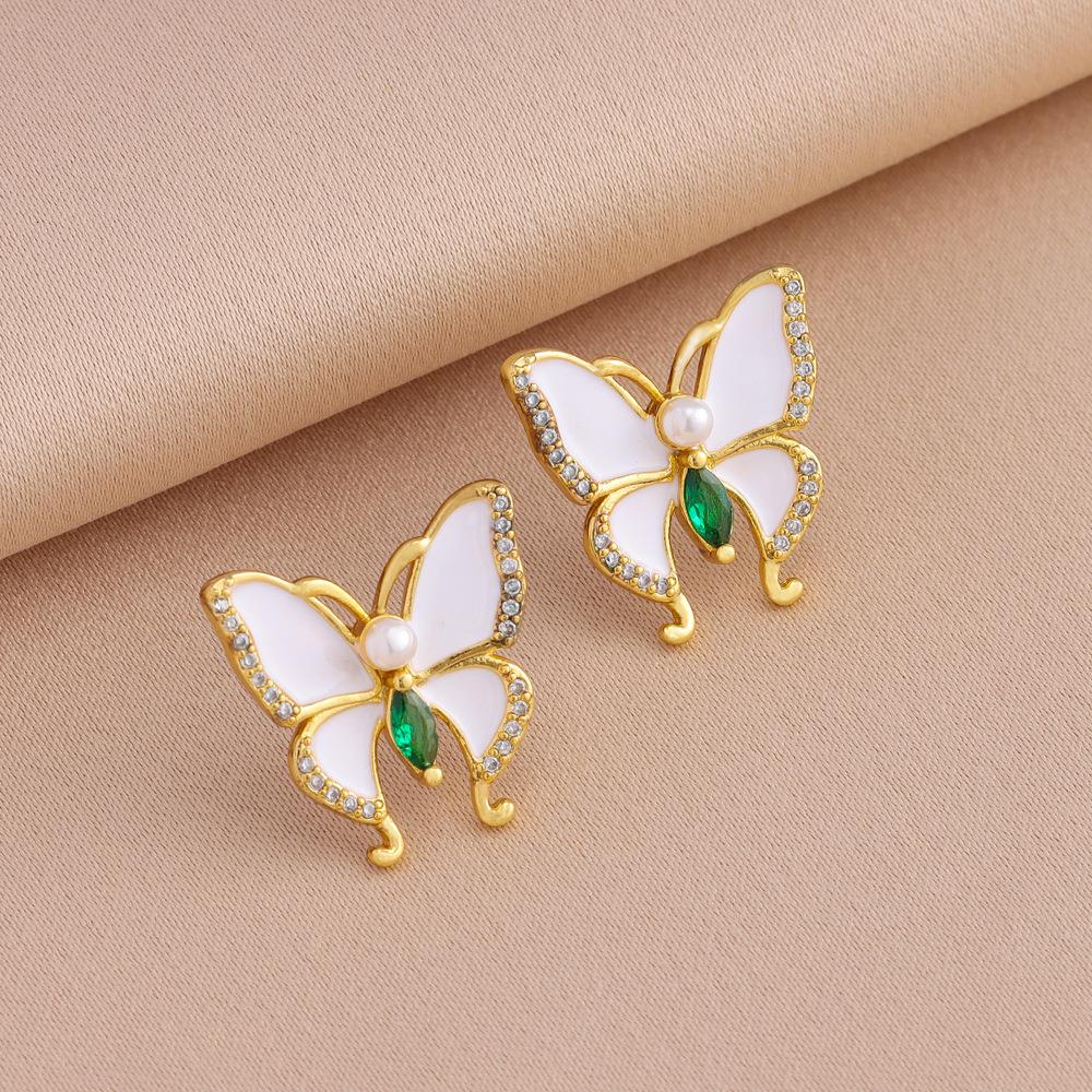 New Style Elegant Fresh White Butterfly Pendant Titanium Ste