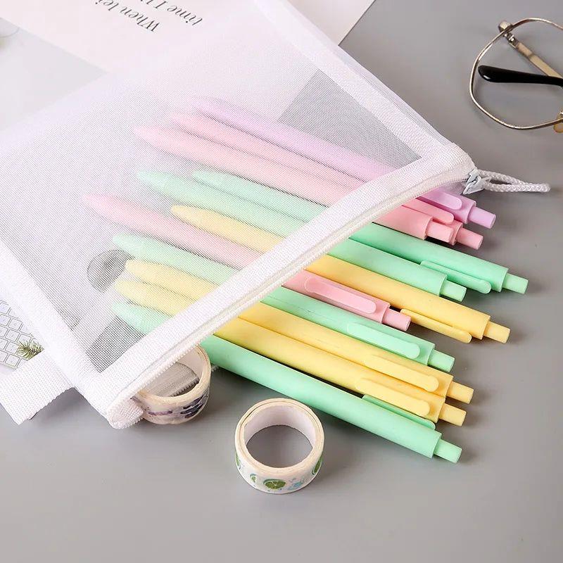 3Pcs Mesh Zipper Storage Bag School Office Supplies Toy Stor