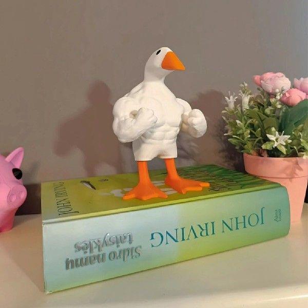 Magnetic Goose Key Holder Muscular Duck Statue Ornament