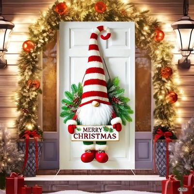 Christmas Door Cover Decoration Leprechaun Gnome Photography