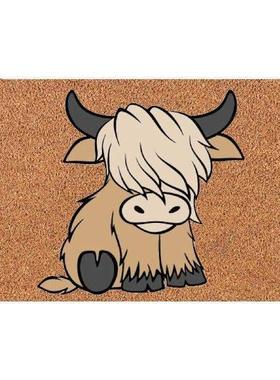 Farm Animal Highland Cow Door Mats Entrance Welcome Doormat