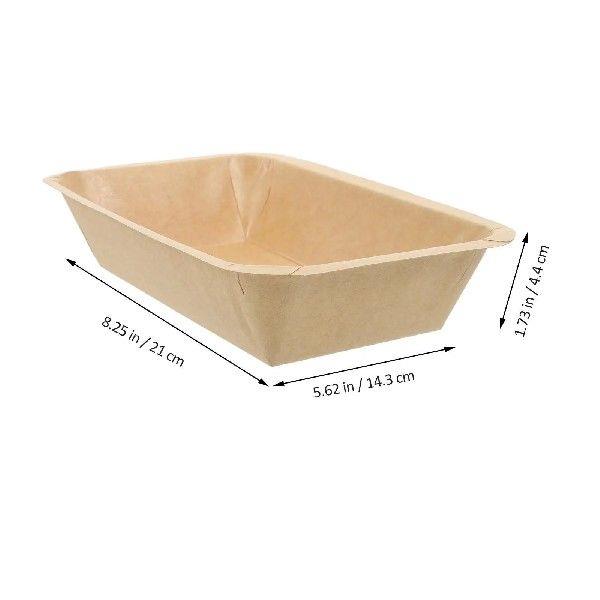 50 Pcs Grease-proof BBQ Dinner Plate Paper Trays for Food