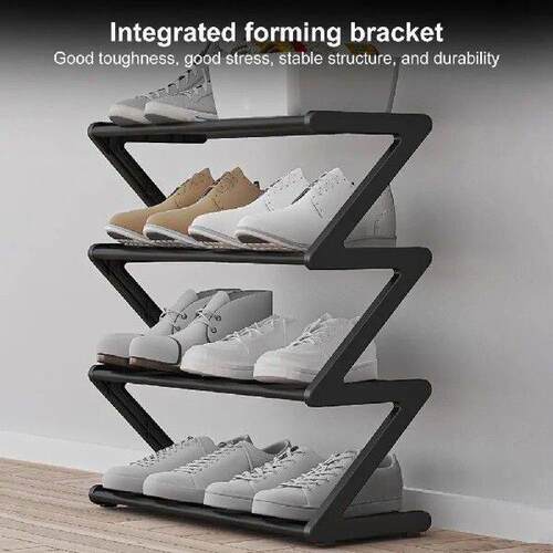 4 Tiers Shoe Storage Rack Stable Free Standing Z-shaped