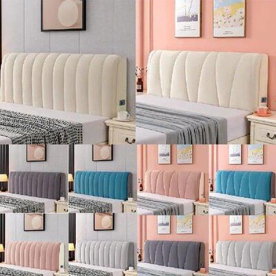 Luxury Plaid Bed Headboard Cover Warm Velvet All Inclusive