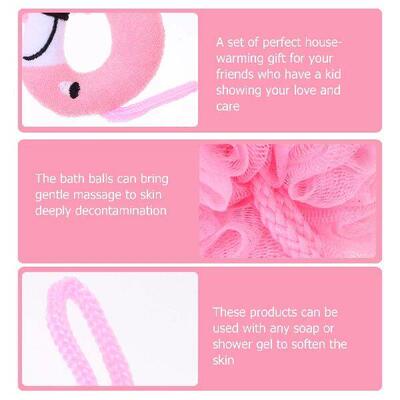 3 PCS Flamingo Bath Ball Mesh Shower Balls Bathroom Sponge