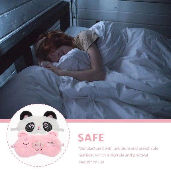 2 Pcs Plush Eye Mask Cartoon Covers Eye Protection