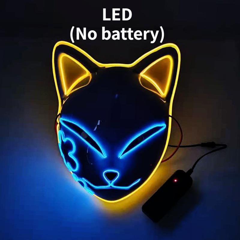 Anime Demon Slayer Cosplay Mask LED for Men Women Sabito