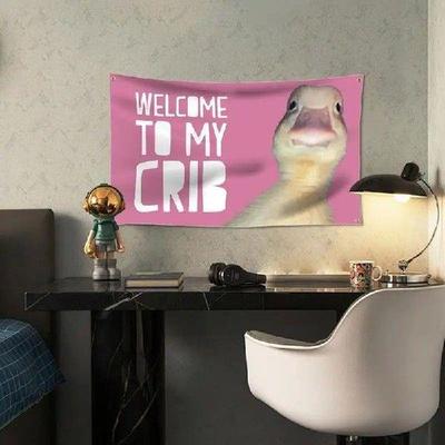 Welcome To My Crib Flag Wall Flag Dorm Room Tapestry