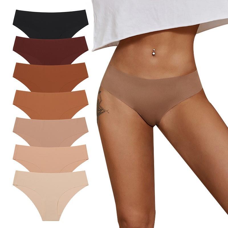 Seamless Ice Silk Underwear Ladies Low Waist Briefs Panties