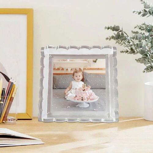 Acrylic Picture Frame with Magnetic Mat Acrylic Scalloped