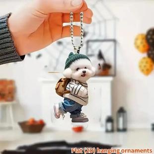 Ornaments Puppy Man Creative Gifts Hanging Backpack for Car