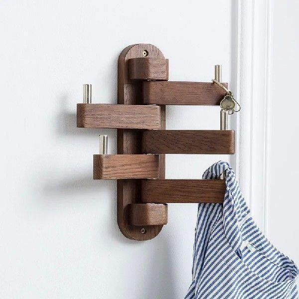 Creative Porch Clothes Rack Natural Solid Wood Wearing