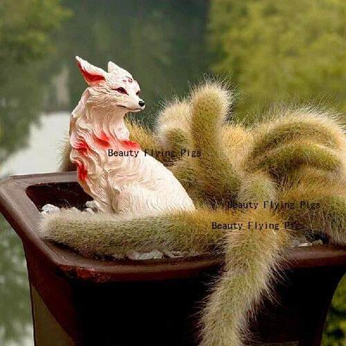 Resin Nine Tailed Fox Ornament Small Fox Sculpture Ornament