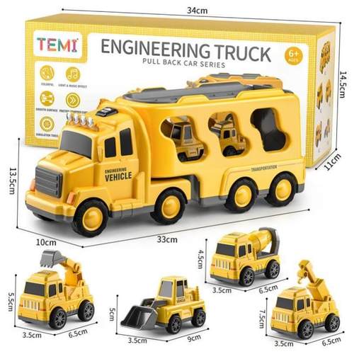 TEMI Diecast Carrier Truck Toys Cars Engineering Vehicles