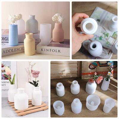 Three-dimensional Vase Silicone Mold Vase Flower Pot Plaster