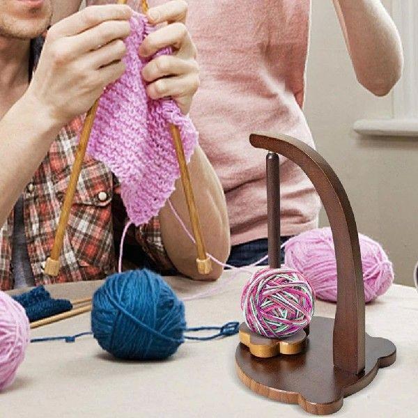 Wooden Yarn Holder Yarn Ball Holder Rotatable Yarn Ball