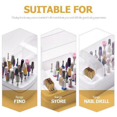 Nail Tools Grinding Head Cleaning Box Drill Bit Holder