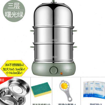 名友304全不锈钢三层蒸蛋器多功能煮蛋器家用宝宝蛋羹早餐机加大